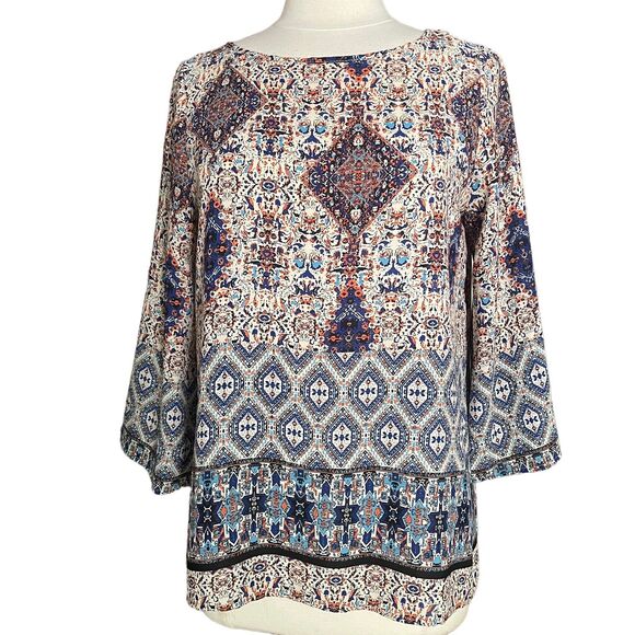 Papermoon by Stitchfix Tunic Top Size M Boho Strappy Back Design Beach Festival - Picture 2 of 8